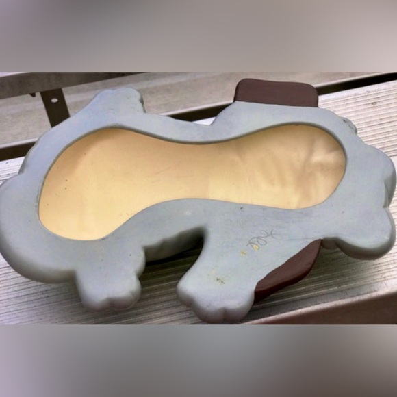 Vintage 1986 Antique KIMPLE MOLD CORP. Brown Grey Spotted Lounging Dog - Picture 5 of 10